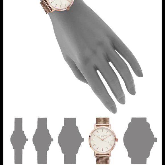 Rosefield Mercer Analog Rose Goldtone Mesh Watch - Picture 3 of 3